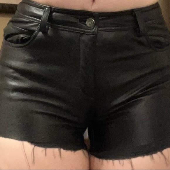 Vintage Leather Cut Off Shorts by Rampage - Picture 3 of 13